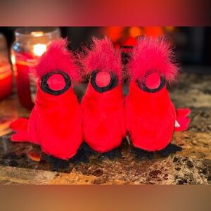 ❤️🐦 Ty Beanie Baby Mac Cardinal Red Bird Set of 3